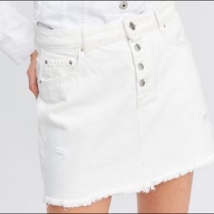 Zara Skirts | Zara White Denim Mini Skirt Size Xs